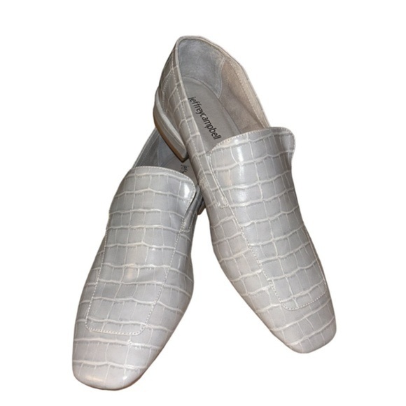 Jeffrey Campbell Shoes - NEW JEFFREY CAMPBELL MARKO CROC EMBOSSED LOAFER IN GREY CROC SIZE 10